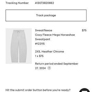 Aritzia TNA cozy fleece mega horseshoe sweatpant.